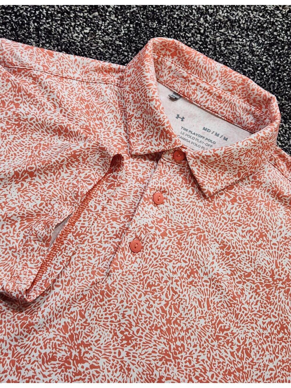 Under Armour Golf The Play Off Polo Shirt All Over Print Short Sleeve Sz Medium